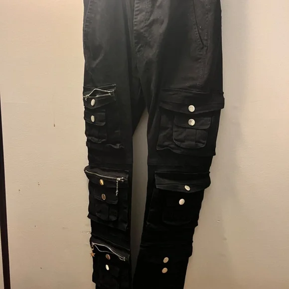 Stellar Visions Black Cargo Jeans